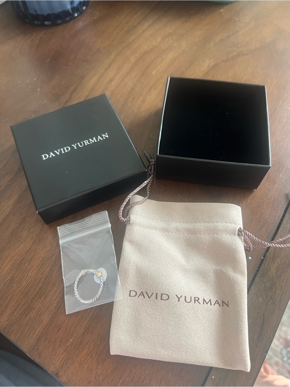 David Yurman Two-Tone Petite Buckle Ring — Silver and Gold - Picture 4 of 7